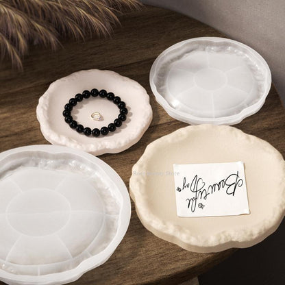 DIY Silicone Rock Storage Tray Mold – Durable Gypsum Mold for Cement, Epoxy Resin Coaster & Home Decoration Craft Projects