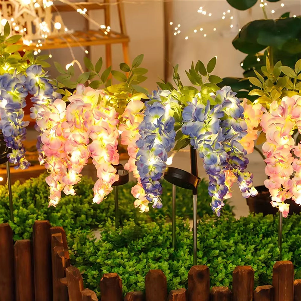 Solar Garden Flower Lights – 4 Branch Waterproof Outdoor LED Decoration for Patio, Yard & Pathway