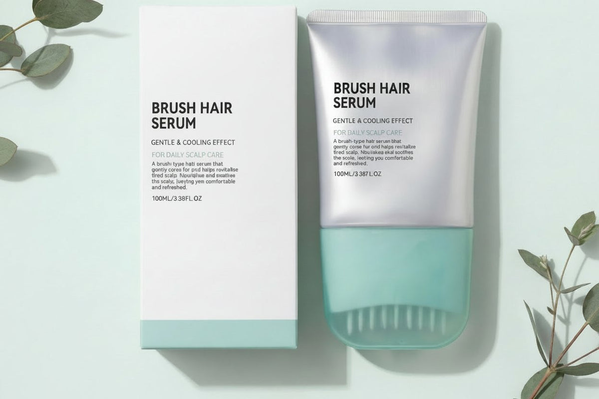 PDRN Hair Serum with Built-In Brush – Scalp Massager Formula for Stronger-Looking Roots, Daily Nourishment and Healthy Hair-Care Maintenance