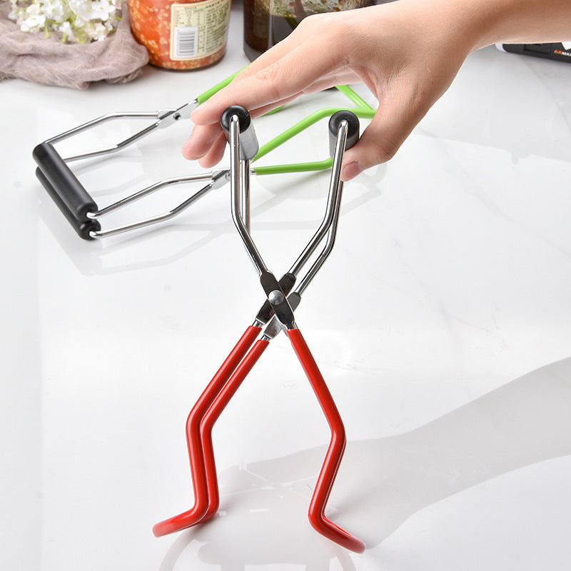 Stainless Steel Canning Jar Lifter – Grip Handle Tongs for Safely Handling Hot Mason Jars, Glass Containers and Home Preserving Projects