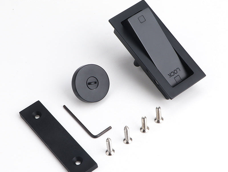 Invisible Push-Out Door Lock – Embedded Hardware Latch for Bathrooms, Barn Doors, Sliding Doors, Hidden Rooms and Minimalist Interior Security