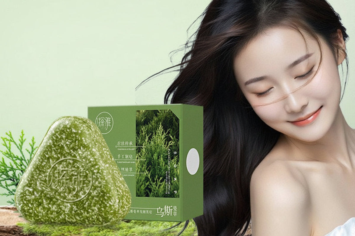 Platycladus Herbal Shampoo Soap – Natural Scalp Cleansing Bar for Oil Control, Stronger-Looking Roots and Healthy Everyday Hair Care