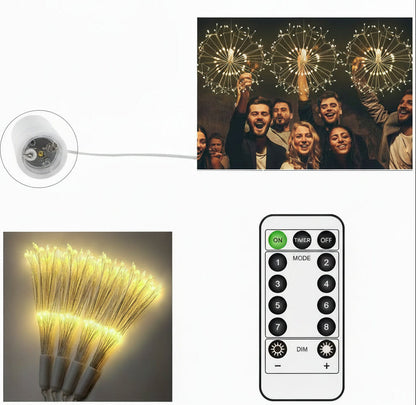 Dandelion Firework LED Lights – Remote Controlled Starburst Fairy Lights for Christmas, Weddings and Outdoor Decor