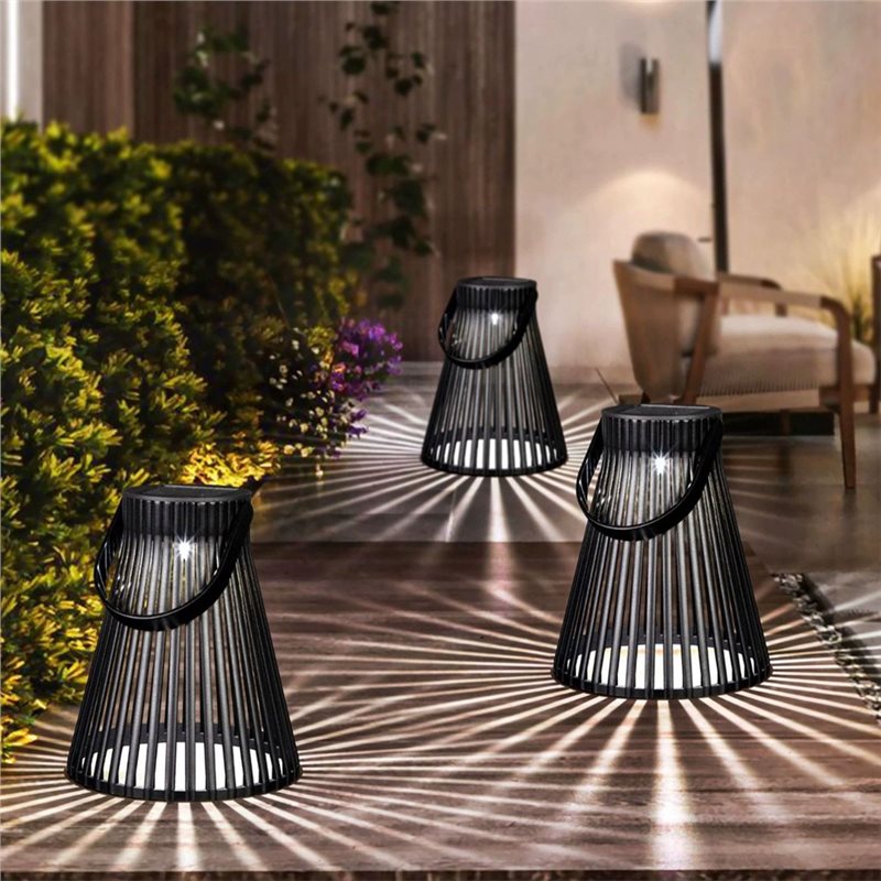 Solar Rattan Hanging Lamp – Waterproof Outdoor Projection Light for Gardens, Villas, Balconies, Camping and Patios with Warm Decorative Atmosphere