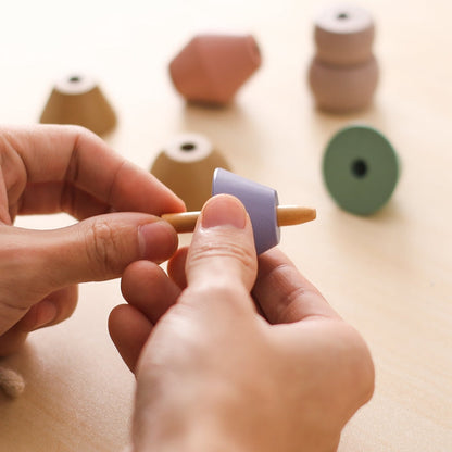Montessori Animal Threading Toy-Wooden Fine Motor Skills Activity Set for Early Childhood Learning and Development