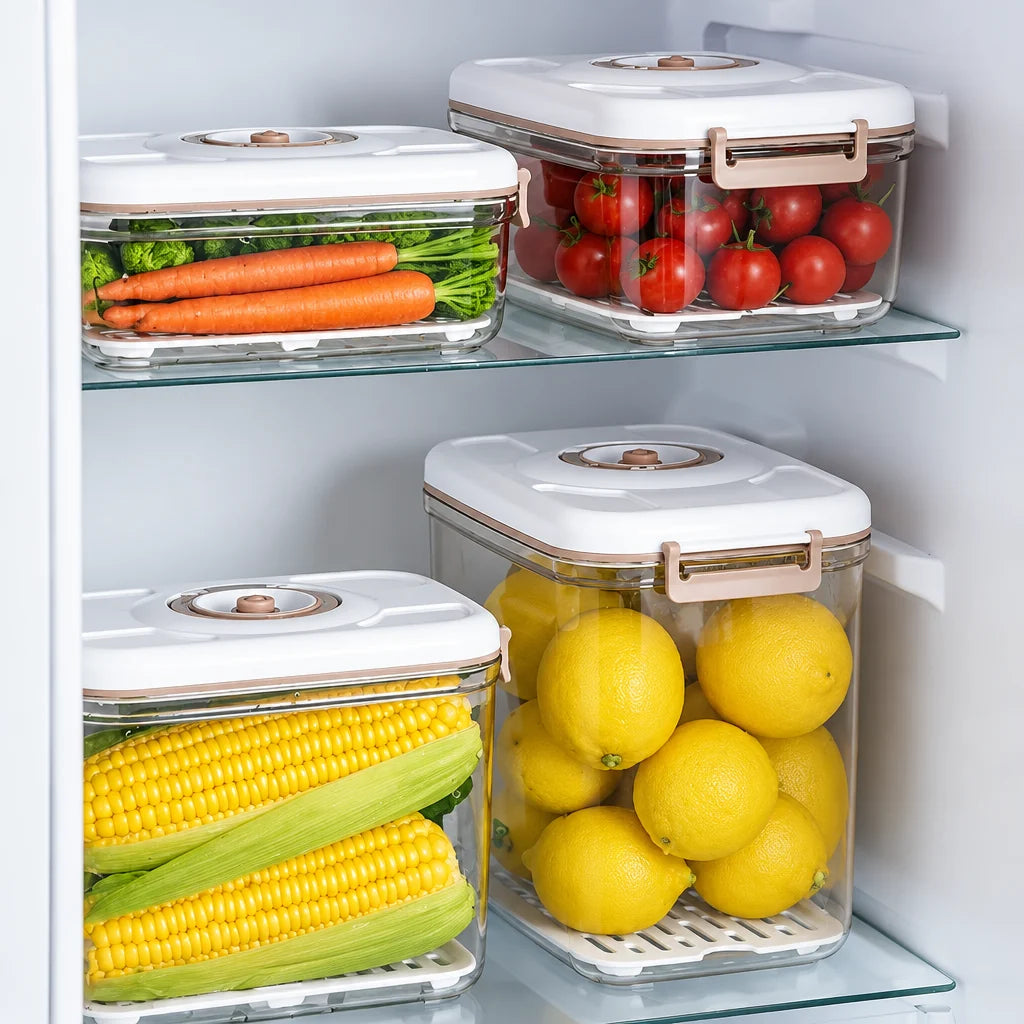 Vacuum Food Storage Container – Sealed Grain Tank and Drainable Refrigerator Fresh-Keeping Box for Organized, Space-Saving Kitchen Food Storage