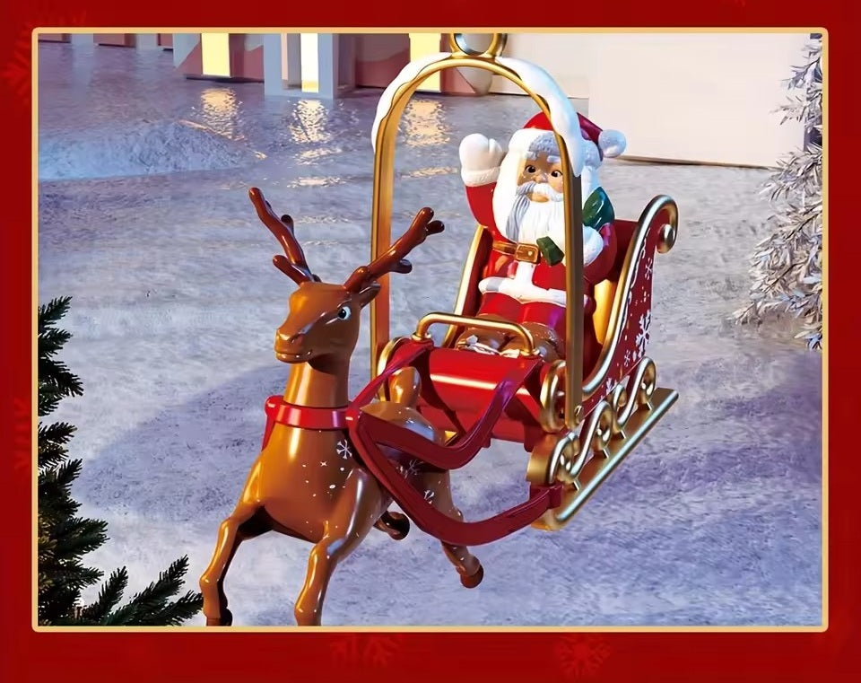 Rotating Christmas Tree Top Hat Ornament – Musical LED Santa Sled Topper with Type-C Power, Perfect 2026 Holiday Decoration for Kids & Adults
