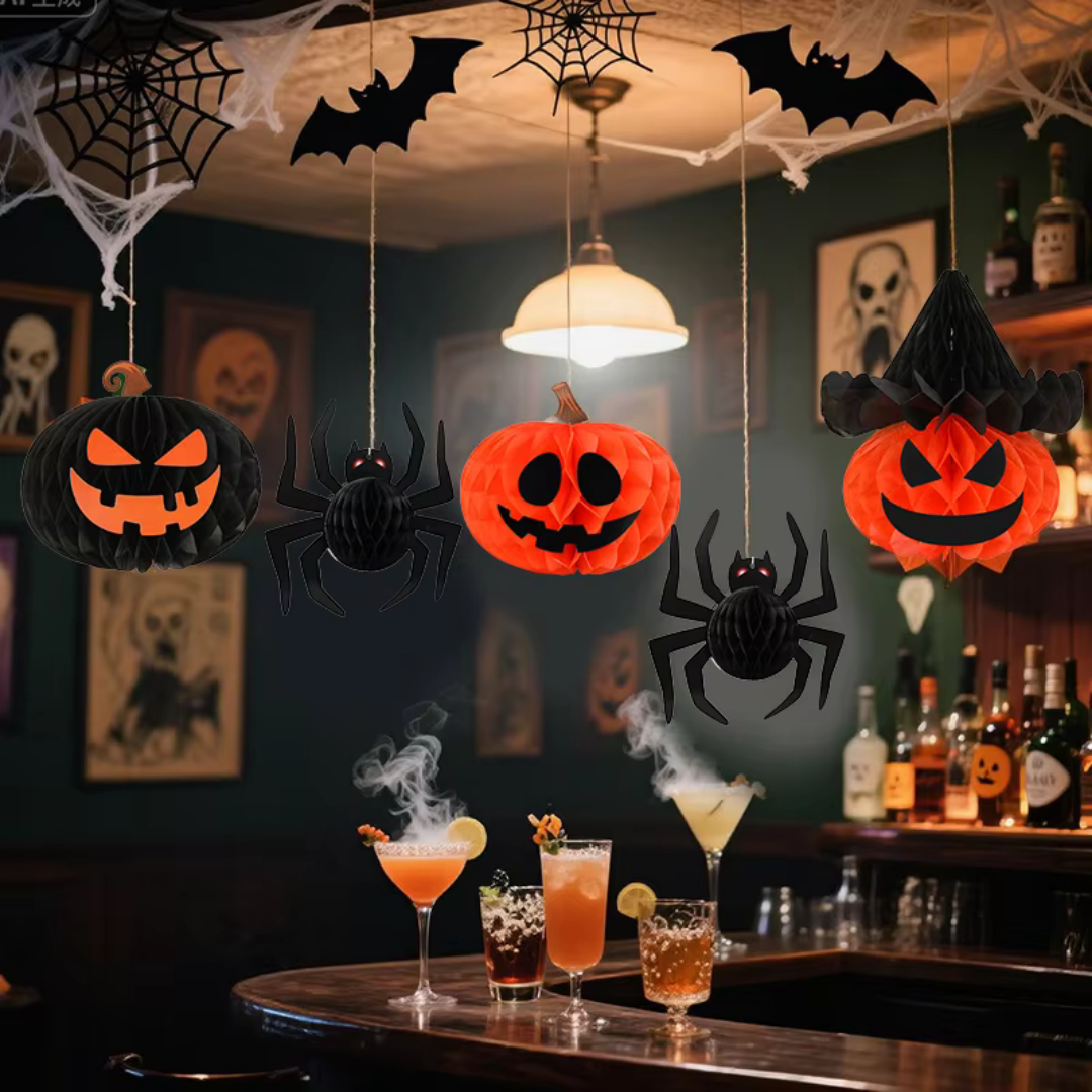 Foldable Bat Paper Lantern – Classic Halloween Hanging Decoration for Indoor and Outdoor Parties, Haunted Displays and Spooky Holiday Atmosphere