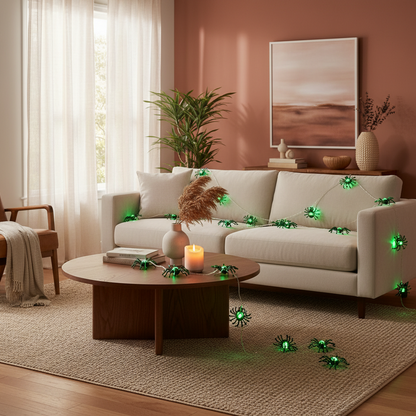 LED Halloween Spider String Lights – Battery-Operated Spooky Hanging Lamps for Gardens, Bedrooms, Parties and Haunted Home Atmosphere Decor