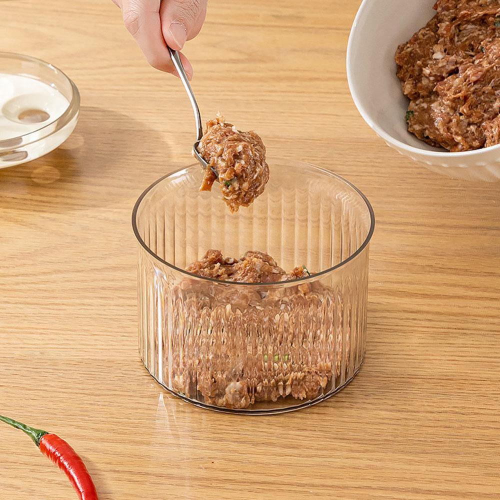 Taiwanese Meatball Maker Mold – Translucent Minced Meat Press and Storage Container for Homemade Meatballs, Cooking Preparation and Kitchen Use