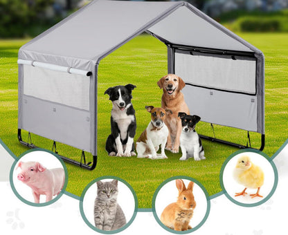 Waterproof Outdoor Dog Tent – Windowed Sunshade Cot Shelter for Comfortable Pet Rest, Camping, Backyard Lounging and Warm-Weather Adventures