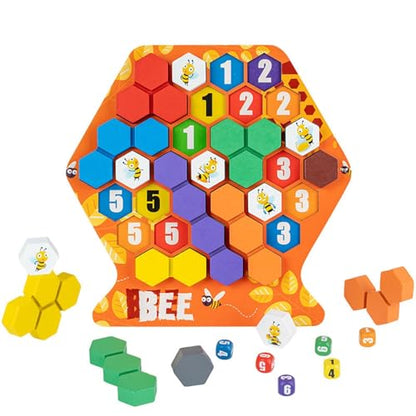 Honeycomb Building Puzzle Game – Versatile Children’s Educational Toy for Creative Construction, Pattern Learning, Problem Solving and Hands-On Family Play