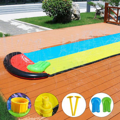 Lawn Water Slide Sprinkler – Outdoor Splash Toy with Body Board for Kids and Families, Perfect for Summer Backyard Water Play