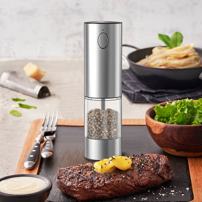 USB Rechargeable Electric Salt & Pepper Grinder Set – Adjustable Mill with Large Capacity for Home & Kitchen Use