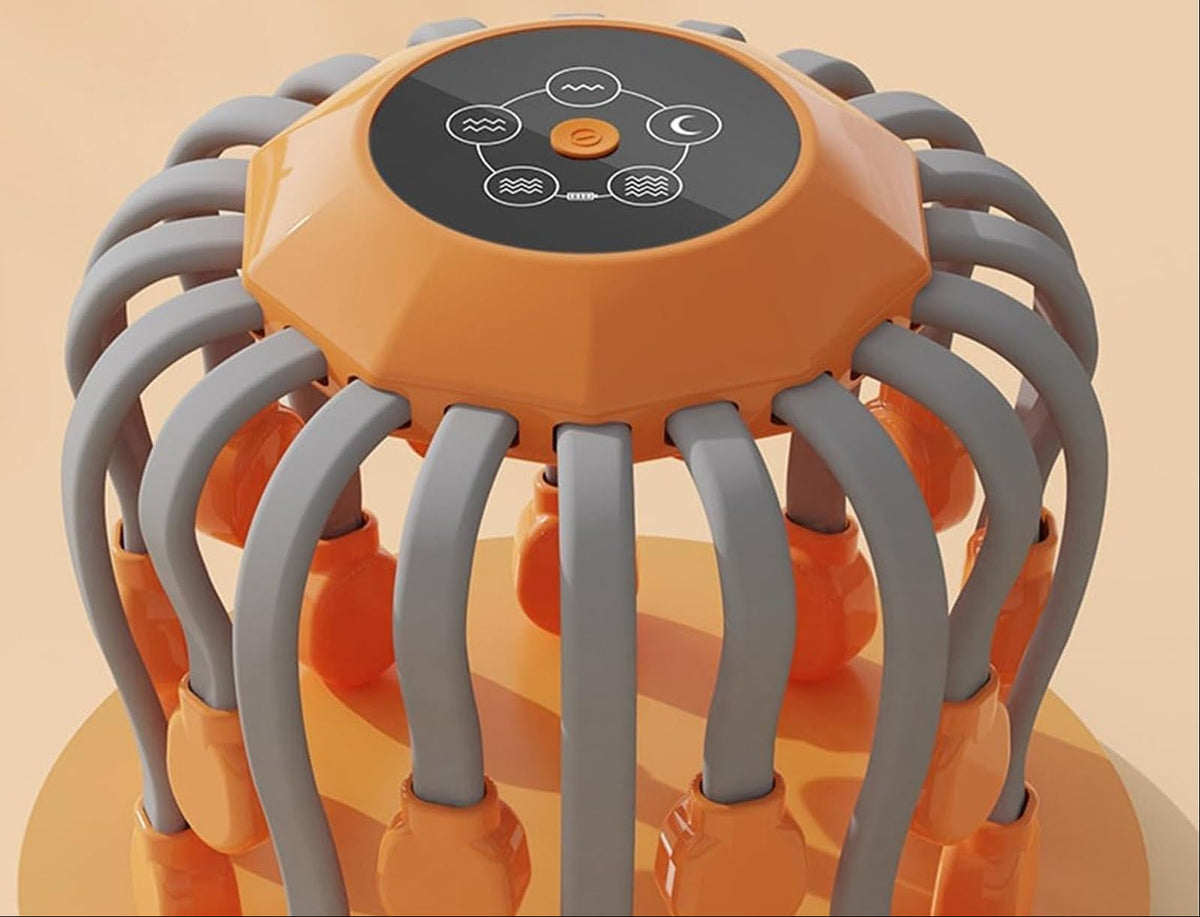Electric Scalp Massager – 24 Head Octopus Vibration Massage Tool with Bluetooth Music for Relaxation and Stress Relief