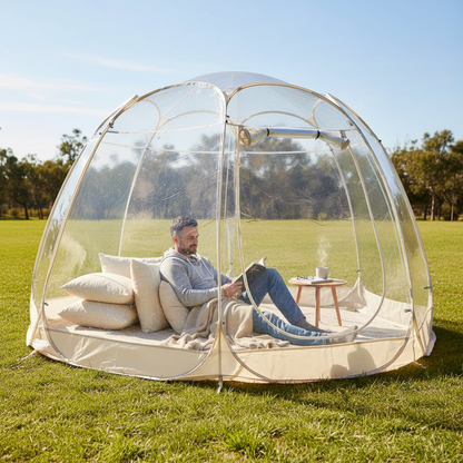 Large Pop-Up Bubble Tent – Weatherproof Outdoor Igloo Screen House for Camping, Patios and Gardens with Oversized Space and Cold-Weather Protection