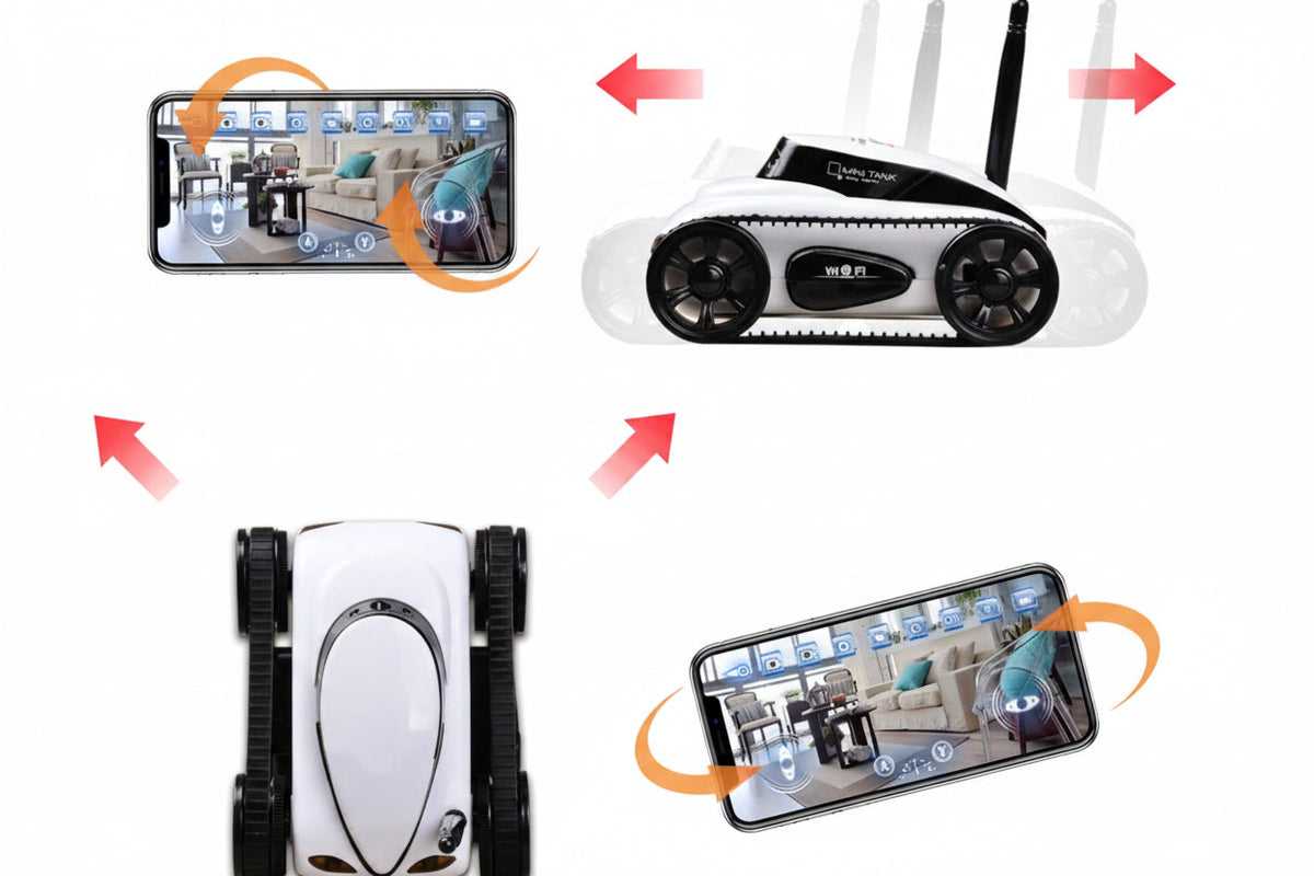 WiFi Remote Control Tank Toy – Four-Channel Tracked Camera Car with Real-Time Video Transmission for Kids Interactive Driving and Exploration