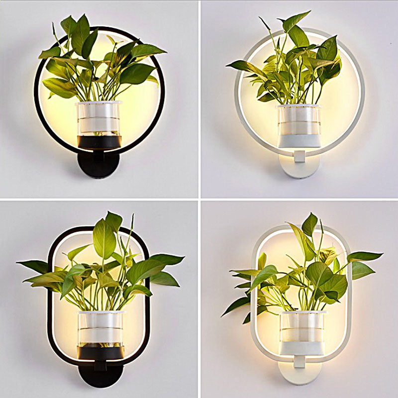 Nordic Creative Green Plant Wall Lamp – Decorative Lighting Fixture for Living Room, Bedroom and Staircase Decor