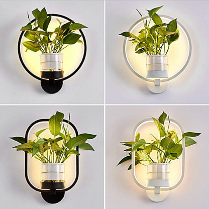 Nordic Creative Green Plant Wall Lamp – Decorative Lighting Fixture for Living Room, Bedroom and Staircase Decor