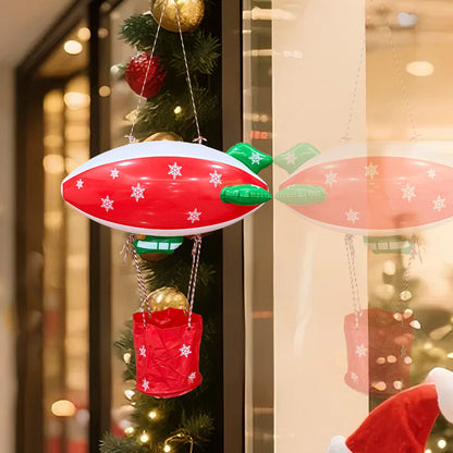 Inflatable Christmas Spaceship Decoration – Outdoor Blow-Up Yard Display for New Year and Winter Décor, Holiday Garden Inflatable Model