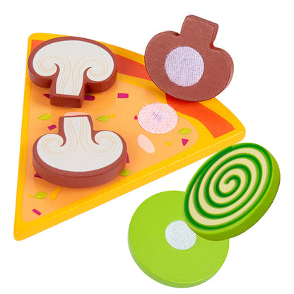 Wooden Donut Pizza Cookie Puzzle Set – Pretend Food Educational Toy for Kids with Matching, Sorting and Creative Kitchen Roleplay Fun