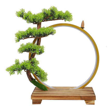 Chinese Zen LED Incense Ornament – Warm Light Ring Lamp with Backflow Display for Relaxing Atmosphere & Unique Home Decor