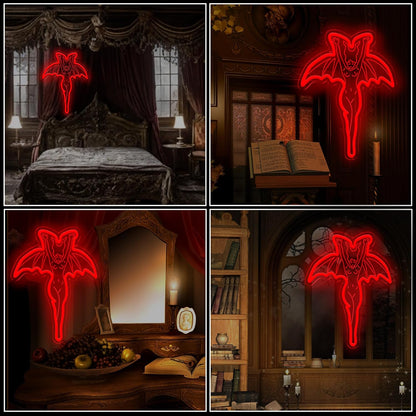 Vampire Halloween Neon Sign – Gothic LED Wall Light for Parties, Bedrooms and Haunted Decor with Spooky Ghost-Inspired Nighttime Ambience
