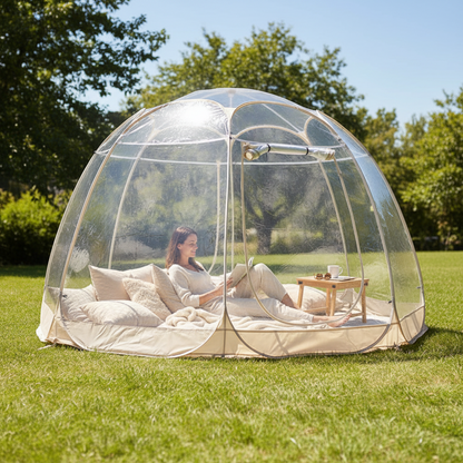 Large Pop-Up Bubble Tent – Weatherproof Outdoor Igloo Screen House for Camping, Patios and Gardens with Oversized Space and Cold-Weather Protection