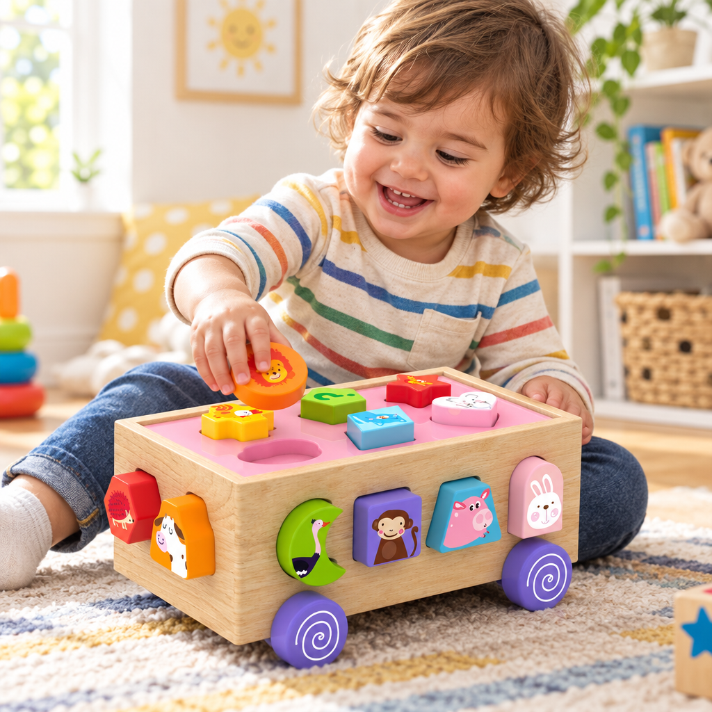 Wooden Carrot Harvest Game – Developmental Montessori-Style Toy for Toddlers with Sorting, Fine Motor Practice and Fun Pretend Gardening Play