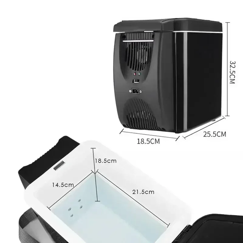 Mini Car Refrigerator 6L – Portable 12V Thermoelectric Cooler for Fruits, Drinks and Travel Use