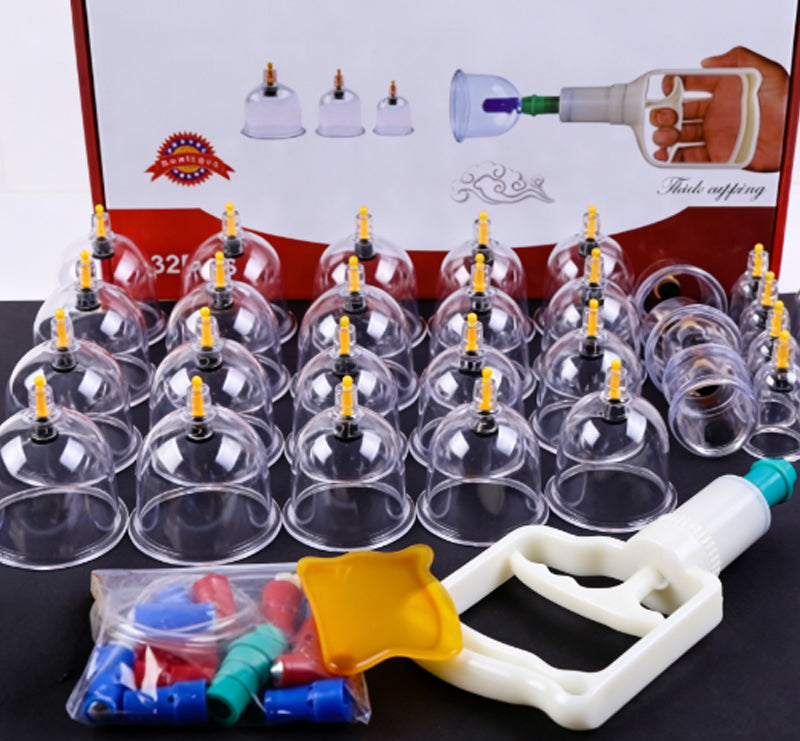 Professional Vacuum Cupping Therapy Set – 32 Piece Body Massage Suction Cups with Hand Pump for Deep Tissue Relaxation