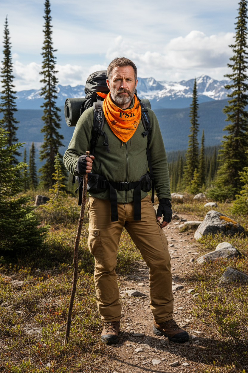 Survival Bandana – High Visibility Emergency Head Scarf with Camping Tips for Hiking, Backpacking and Outdoor Preparedness