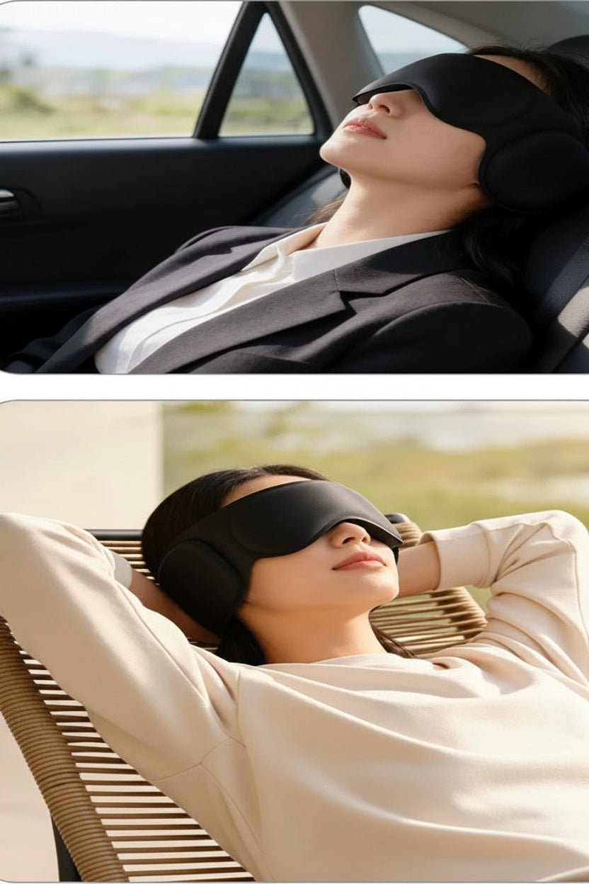 Weighted Blackout Sleep Mask – 3D Gravity Eye Cover with Ear Coverage for Side Sleepers, Travel, Relaxation and Comfortable Nighttime Rest