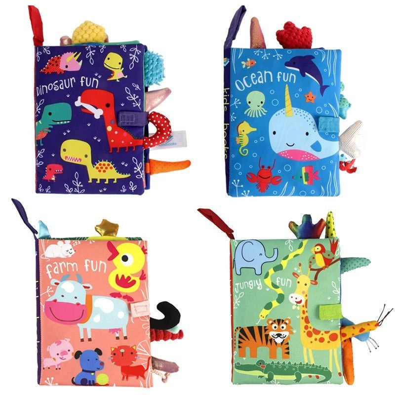 Baby Cloth Book –3D Soft Sensory Learning Toy for Infants with Interactive Pages, Early Development, Quiet Play and Tactile Exploration