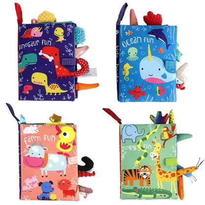 Baby Cloth Book –3D Soft Sensory Learning Toy for Infants with Interactive Pages, Early Development, Quiet Play and Tactile Exploration