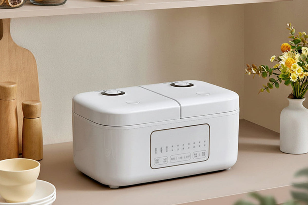 Dual Control 4L Rice Cooker – Double Pot Multifunction Electric Cooker for Simultaneous Cooking and Convenient Family Meals.