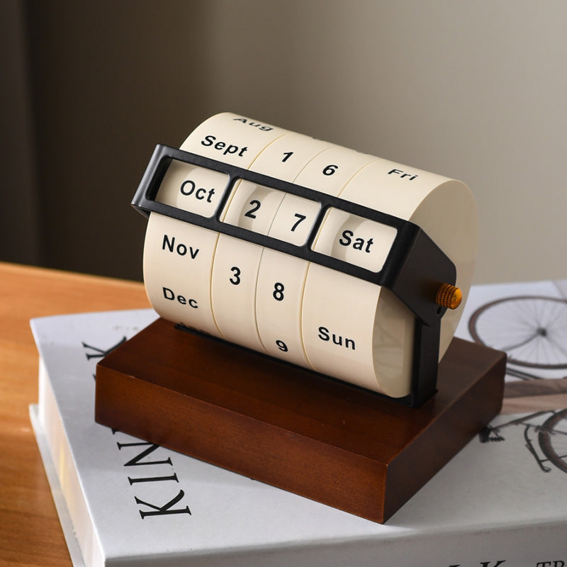 Perpetual Wheel Calendar – Large Rotating Desktop Calendar Organizer for Home Office Planning, Countdown Display and Decorative Desk Styling