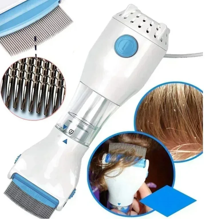 Electric Vacuum Lice Comb – Powered Hair Comb with Suction Design for Convenient Scalp Grooming, Inspection and At-Home Hair Care