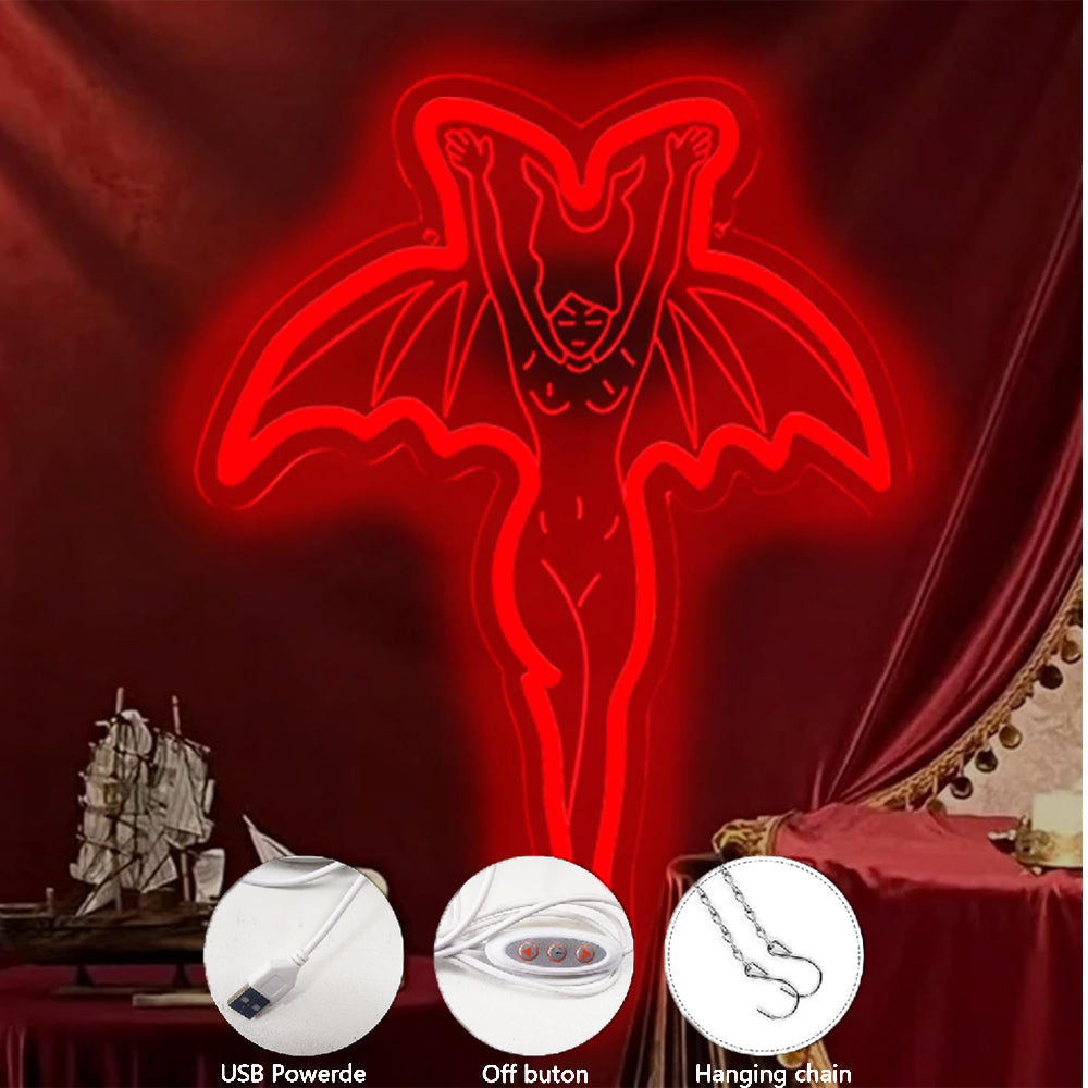 Vampire Halloween Neon Sign – Gothic LED Wall Light for Parties, Bedrooms and Haunted Decor with Spooky Ghost-Inspired Nighttime Ambience