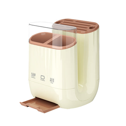 Countertop Knife and Cutting Board Organizer – Drainable Kitchen Storage Rack with Chopstick Holder for Neat, Space-Saving Utensil and Board Organization