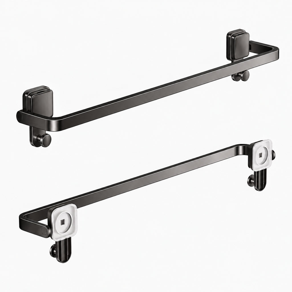 Folding Suction Cup Towel Rack – No-Drill Wall-Mount Bathroom Hand Towel Holder for Space-Saving, Convenient and Damage-Free Organization
