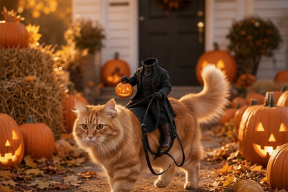 Headless Knight Pet Costume – 3D Pumpkin Lantern Halloween Outfit for Cats and Dogs, Funny Party Vest and Spooky Photo Accessory