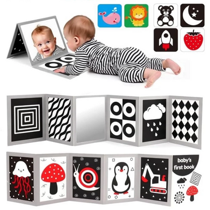 High Contrast Baby Book - Black and White Visual Stimulation Toy for Infant Sensory Development and Learning