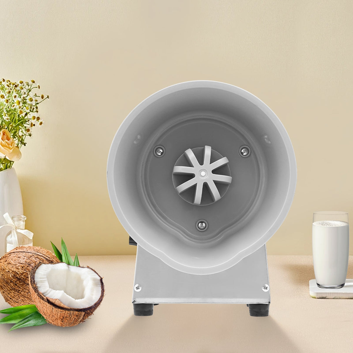 Heavy-Duty Electric Coconut Grater – Stainless Steel High-Speed Grating Machine with Thickened Sharp Head for Fast Kitchen Coconut Preparation