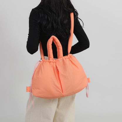 Women’s Adjustable Strap Puffer Tote Bag – Nylon Shoulder Bag, Lightweight Large-Capacity Crossbody Backpack for Travel, Shopping & Everyday Use