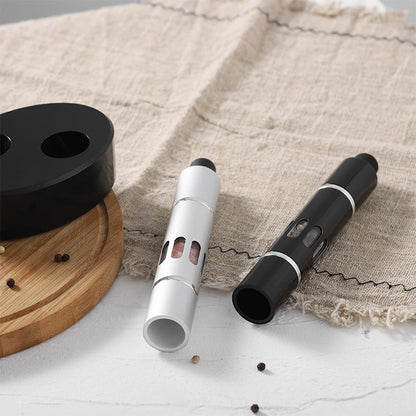 Manual Aluminum Alloy Pepper Grinder – Thumb Push Button Design for Sea Salt & Spice Grinding at Home or BBQ