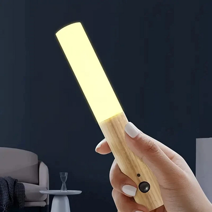 Rechargeable Wooden Motion Sensor Wall Light – Wireless USB LED Night Lamp for Hallways, Bedrooms, Stairs and Convenient Hands-Free Illumination
