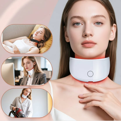 LED Neck Beauty Mask – Photon Light Skin-Care Device for Neck Firming, Brightening Appearance, Rejuvenation Routines and At-Home Wrinkle-Care Support