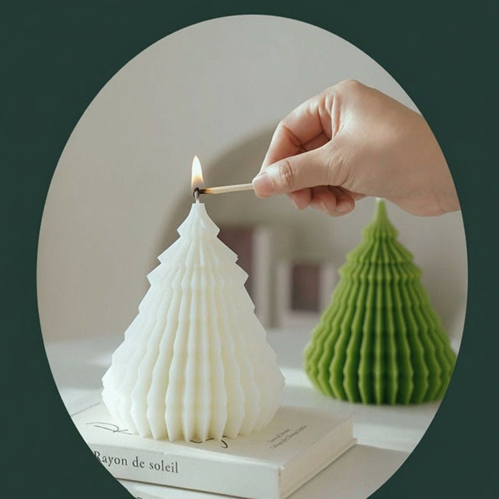 Christmas Tree Silicone Candle Mold – 3D DIY Pinstripe Mold for Handmade Candles, Soaps, Resin Crafts, Holiday Gifts, and Festive Aromatherapy Projects