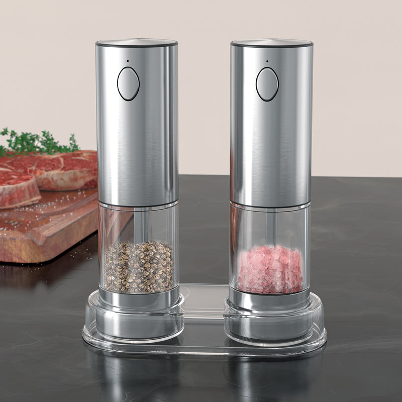 USB Rechargeable Electric Salt & Pepper Grinder Set – Adjustable Mill with Large Capacity for Home & Kitchen Use